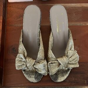 Dorothea Gold Knotted High Heeled Sandals